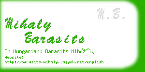 mihaly barasits business card